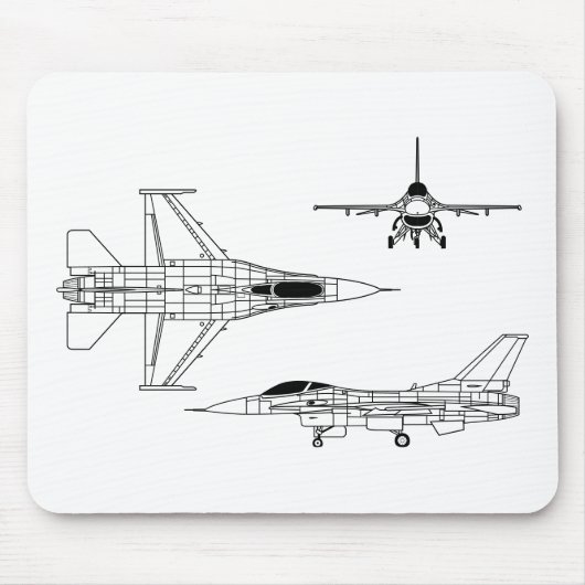 F-16 Falken bekämpfen Mousepad (Vorne)