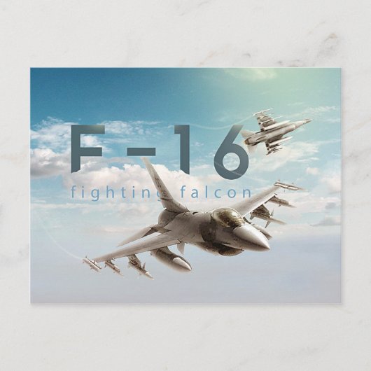 F-16 Falken bekämpfen Postkarte (Vorderseite)