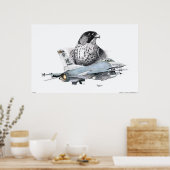 F-16 Falken und Falken Poster (Küche)