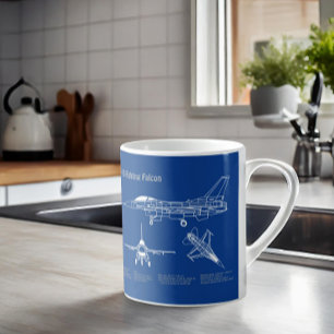 F-16 Falkenbekämpfung - Flugzeugherstellungspläne Kaffeetasse