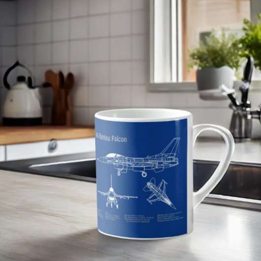 F-16 Falkenbekämpfung - Flugzeugherstellungspläne  Kaffeetasse