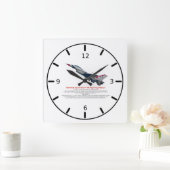 F-16 Falkenbekämpfungsjet Quadratische Wanduhr (Zuhause)