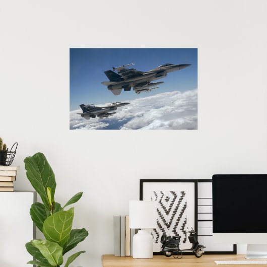 F-16 Falkenflugzeuge Poster (Heimbüro)
