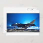 f-16 Kampfjet Postkarte (Vorne/Hinten)