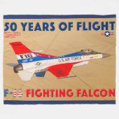 F-16 KÄMPFUNG FALCON - 50 JAHRE! FLEECEDECKE (Vorderseite (Horizontal))