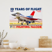 F-16 KÄMPFUNG FALCON - 50 JAHRE! POSTER (Küche)