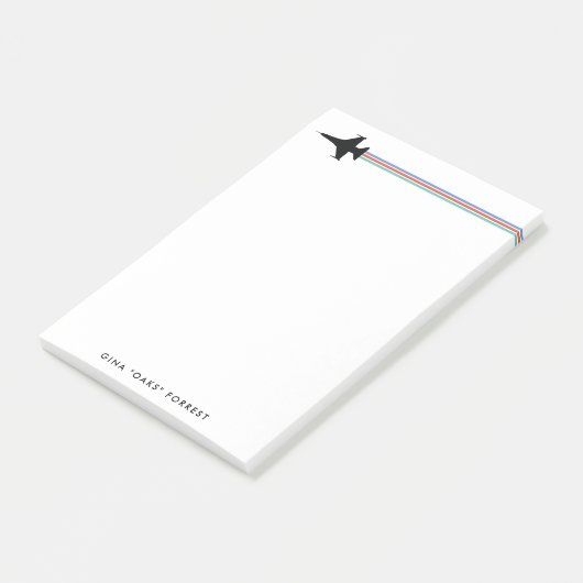 F-16 Stripter Jet Individuelle Name Notepad Post-it Klebezettel (angewinkelt)