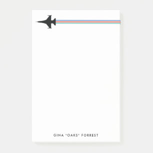 F-16 Stripter Jet Individuelle Name Notepad Post-it Klebezettel