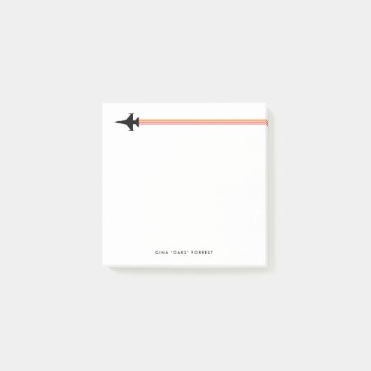 F-16 Stripter Jet Individuelle Name Notepad Post-it Klebezettel (Vorderseite)