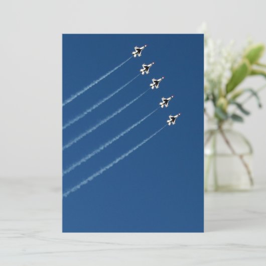 F-16 Thunderbird Five Formation Einladung (Stehend Vorderseite)