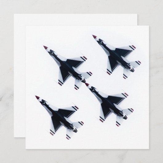 F-16 Thunderbirds - Vier in Formation Einladung (Vorne/Hinten)