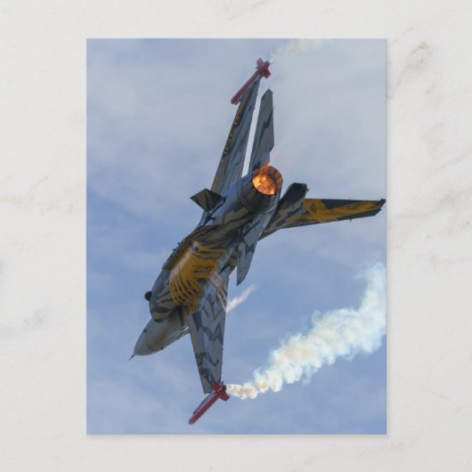 F-16 Tiger Drehungen und Burns Acryldrucktriptycho Postkarte (Vorderseite)