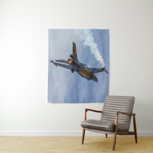 F-16 Tiger und Burns Akrylprint Wandteppich (Beispiel)