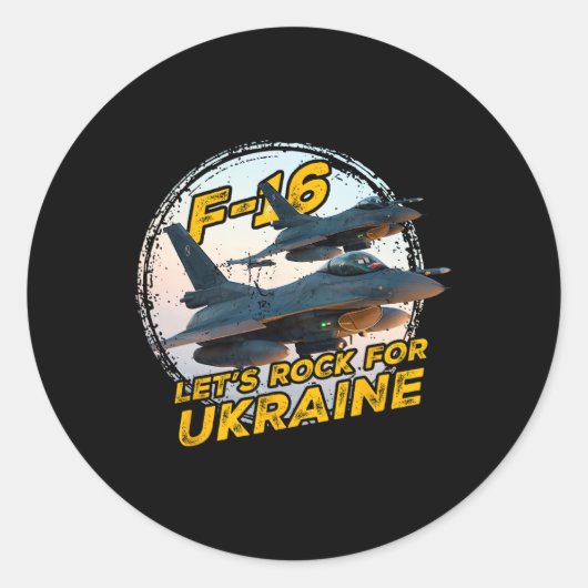 F-16 Ukraine  Runder Aufkleber (Vorderseite)
