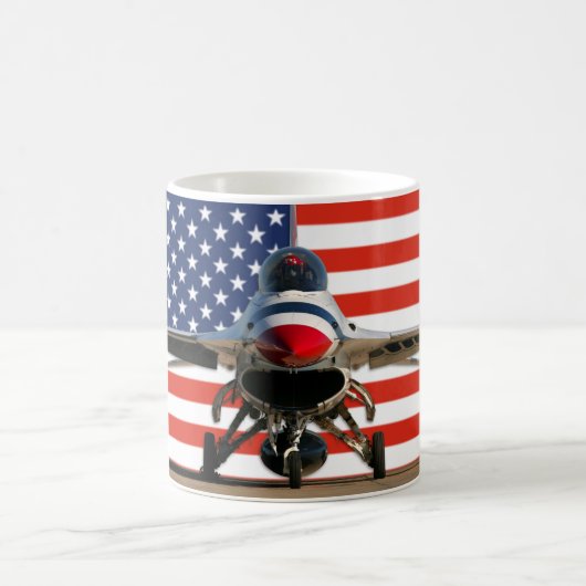 F-16 US-Flag-Tasse Kaffeetasse (Mittel)