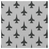 F-16 Viper Fighter Jet Black auf Gray Stoff (Nahaufnahme)