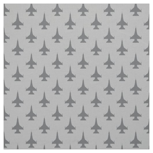 F-16 Viper Fighter Jet Gray auf Gray Stoff (Muster)