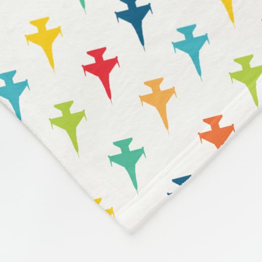 F-16 Viper Fighter Jet Individuelle Name Baby Blan Fleecedecke (Ecke)