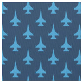F-16 Viper Fighter Jet Muster Blau Stoff (Nahaufnahme)