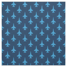 F-16 Viper Fighter Jet Muster Blau Stoff