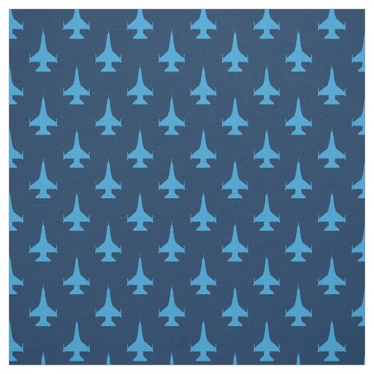 F-16 Viper Fighter Jet Muster Blau Stoff (Muster)