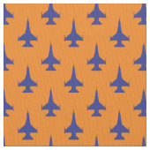 F-16 Viper Fighter Jet Muster Blau Stoff (Nahaufnahme)