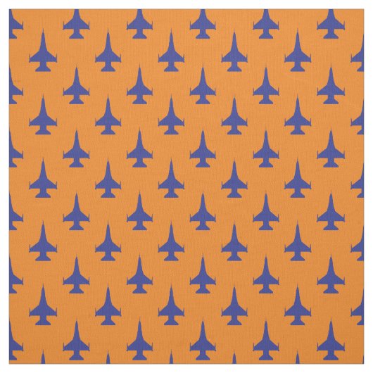 F-16 Viper Fighter Jet Muster Blau Stoff (Muster)