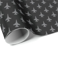 F-16 Viper Fighter Jet Muster Gray auf Schwarz