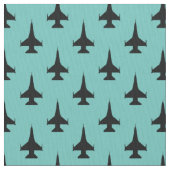 F-16 Viper Fighter Jet Muster Schwarz Stoff (Nahaufnahme)