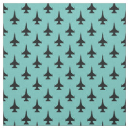 F-16 Viper Fighter Jet Muster Schwarz Stoff
