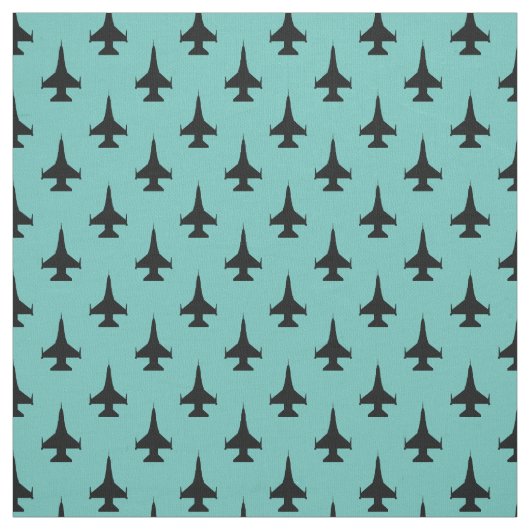 F-16 Viper Fighter Jet Muster Schwarz Stoff (Muster)