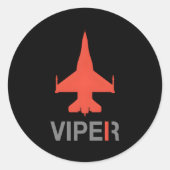 F-16 Viper Runder Aufkleber (Vorderseite)