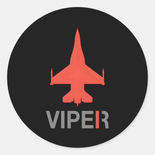 F-16 Viper Runder Aufkleber (Vorderseite)