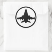 F-16 von Airogue Runder Aufkleber (Tasche)