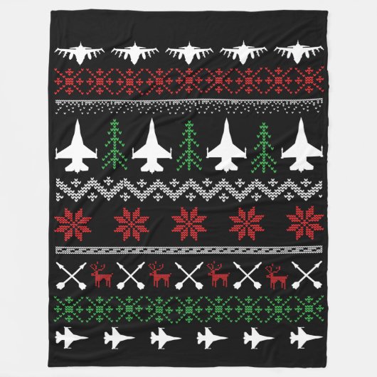 F-16 Weihnachtsdecke Fleecedecke (Vorderseite)