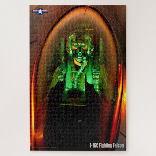 F-16C-KAMPF FALCON-PILOT (20x30 INCH) Puzzle (Vertikal)