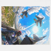 F-16C-KAMPFFAKTOR FLEECEDECKE (Vorderseite (Horizontal))