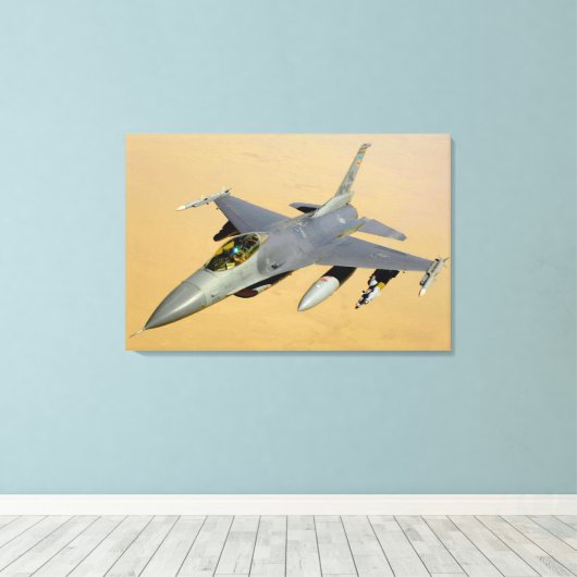 F-16C-KAMPFFALCON 24x36 Leinwanddruck (Insitu (Holzboden))
