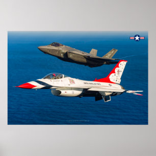 F-16C-KAMPFFIL UND F-35A-BELEUCHTUNG II POSTER