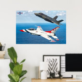 F-16C-KAMPFFIL UND F-35A-BELEUCHTUNG II POSTER (Heimbüro)