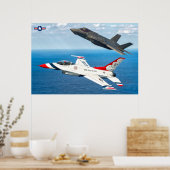 F-16C-KAMPFFIL UND F-35A-BELEUCHTUNG II POSTER (Küche)