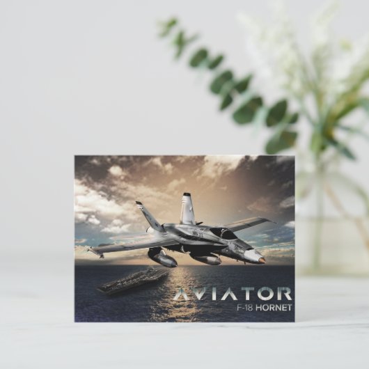 F-18 Hornet Fighter Jet Postkarte (Stehend Vorderseite)