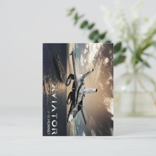 F-18 Hornet Fighter Jet Postkarte (Stehend Vorderseite)