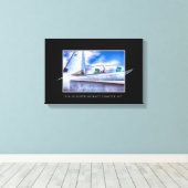 F-18-HORNET-KAMPFJET einfach Leinwanddruck (Insitu (Holzboden))