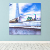 F-18-HORNET-KAMPFJET einfach Leinwanddruck (Insitu (Holzboden))