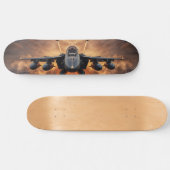 F-18 Kampfflugzeug, das über das Meer strahlt Skateboard (Horizontal)