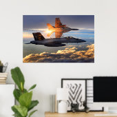 F-18 Sonnenuntergang Poster (Heimbüro)