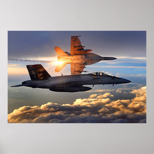 F-18 Sonnenuntergang Poster (Vorne)