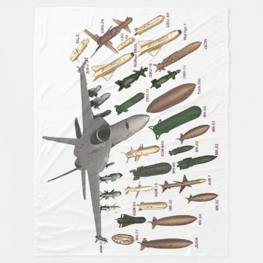 F-18 und es"s ARMAMENTS Fleecedecke (Vorderseite)
