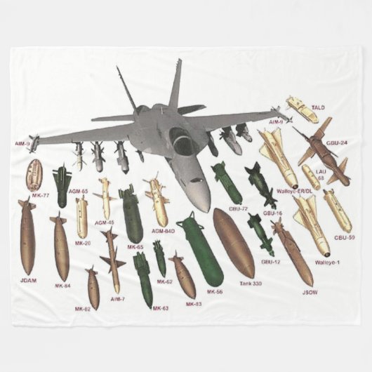 F-18 und es"s ARMAMENTS Fleecedecke (Vorderseite (Horizontal))
